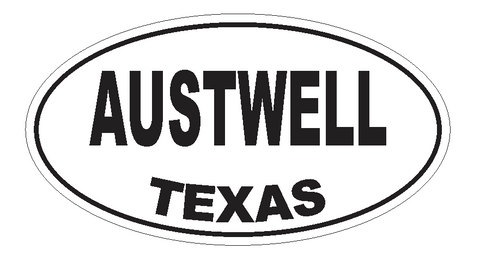 Austwell Texas Oval Bumper Sticker or Helmet Sticker D3143 Euro Oval - Winter Park Products
