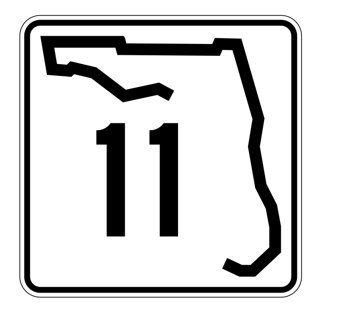 Florida State Road 11 Sticker Decal R1345 Highway Sign - Winter Park Products
