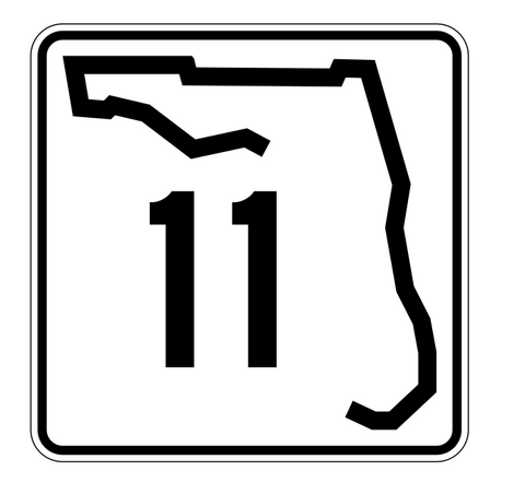 Florida State Road 11 Sticker Decal R1345 Highway Sign - Winter Park Products