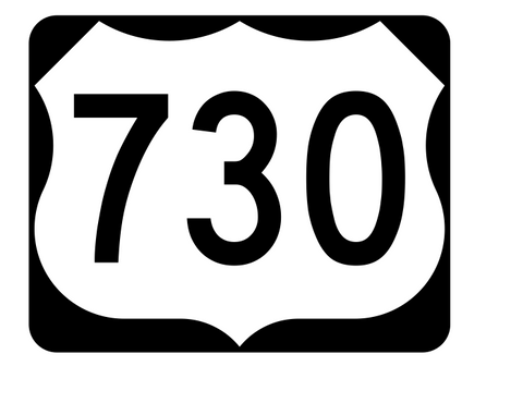 US Route 730 Sticker R2214 Highway Sign Road Sign - Winter Park Products