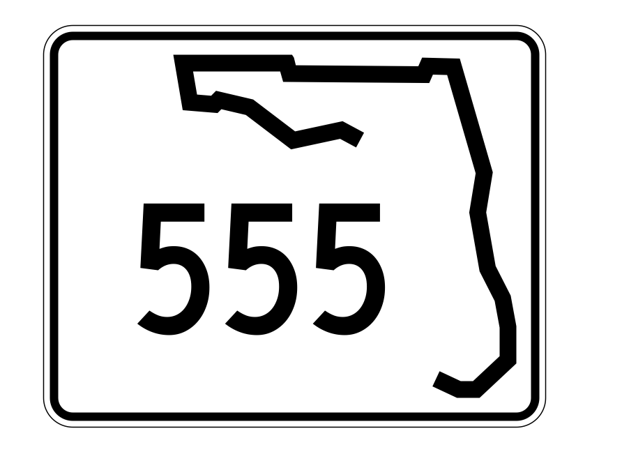 Florida State Road 555 Sticker Decal R1618 Highway Sign - Winter Park Products