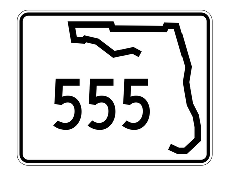 Florida State Road 555 Sticker Decal R1618 Highway Sign - Winter Park Products