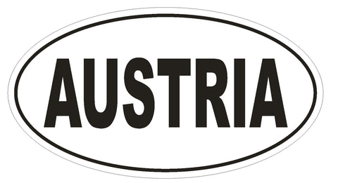 AUSTRIA Oval Bumper Sticker or Helmet Sticker D2146 Country Euro Oval - Winter Park Products