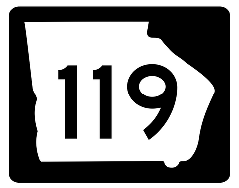 Georgia State Route 119 Sticker R3662 Highway Sign