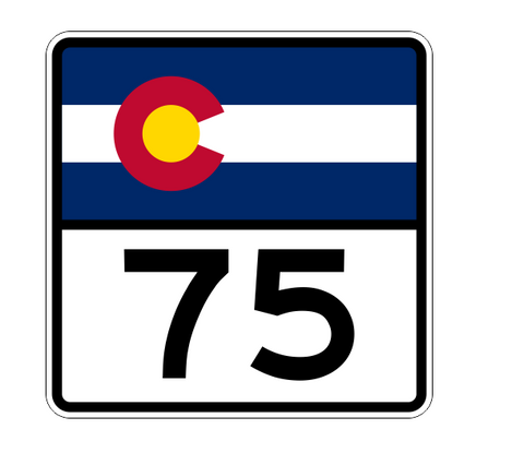 Colorado State Highway 75 Sticker Decal R1820 Highway Sign - Winter Park Products
