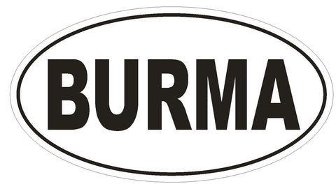 BURMA Oval Bumper Sticker or Helmet Sticker D2150 Country Euro Oval - Winter Park Products
