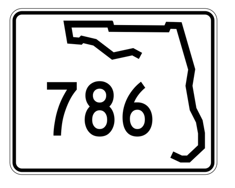 Florida State Road 786 Sticker Decal R1695 Highway Sign - Winter Park Products
