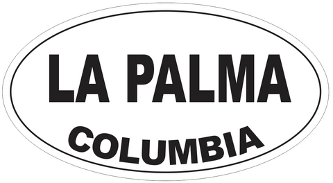 La Palma Columbia Oval Bumper Sticker or Helmet Sticker D5433