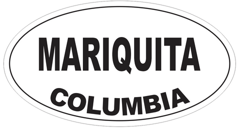 Mariquita Columbia Oval Bumper Sticker or Helmet Sticker D4913