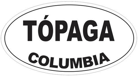 Topaga Columbia Oval Bumper Sticker or Helmet Sticker D4361