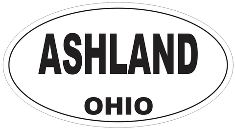 Ashland Ohio Oval Bumper Sticker or Helmet Sticker D6022