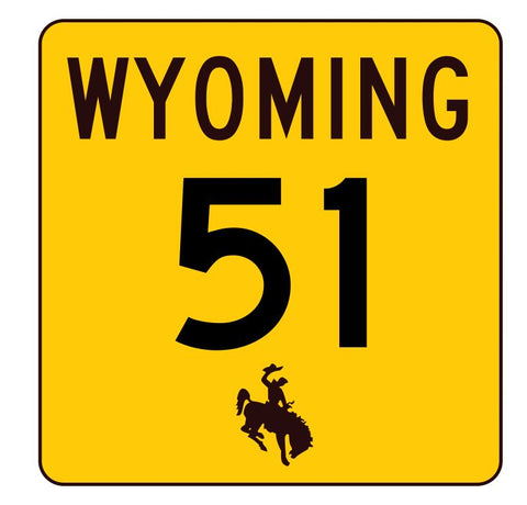 Wyoming Highway 51 Sticker R3399 Highway Sign