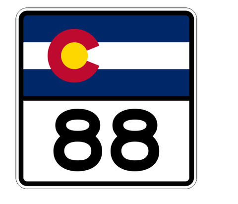 Colorado State Highway 88 Sticker Decal R1826 Highway Sign - Winter Park Products