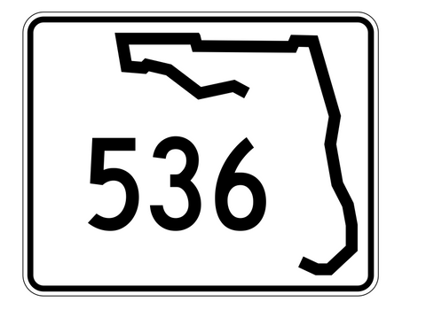 Florida State Road 536 Sticker Decal R1607 Highway Sign - Winter Park Products