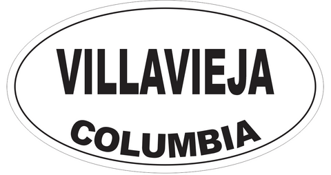 Villavieja Columbia Oval Bumper Sticker or Helmet Sticker D4869