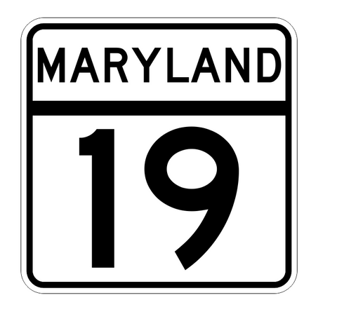 Maryland State Highway 19 Sticker Decal R2676 Highway Sign