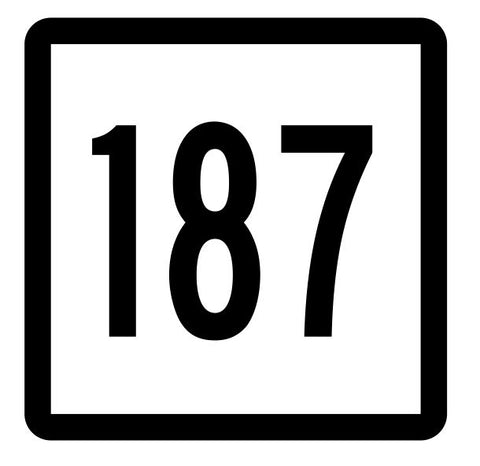 Connecticut State Highway 187 Sticker Decal R5197 Highway Route Sign