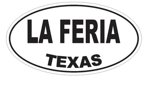 La feria Texas Oval Bumper Sticker or Helmet Sticker D3571 Euro Oval - Winter Park Products