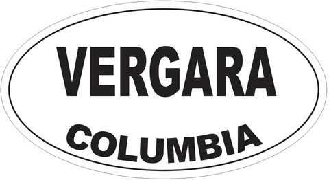 Vergara Columbia Oval Bumper Sticker or Helmet Sticker D4509