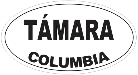Tamara Columbia Oval Bumper Sticker or Helmet Sticker D4396