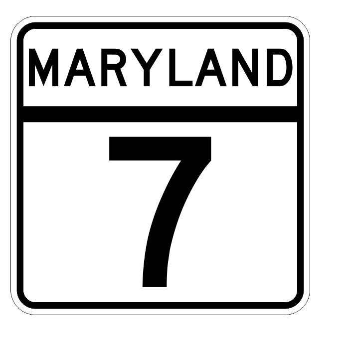 Maryland State Highway 7 Sticker Decal R2668 Highway Sign