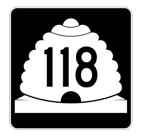 Utah State Highway 118 Sticker Decal R5443 Highway Route Sign