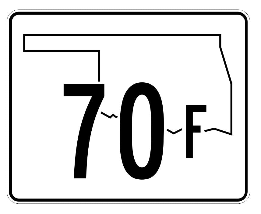 Oklahoma State Highway 70F Sticker Decal R5639 Highway Route Sign