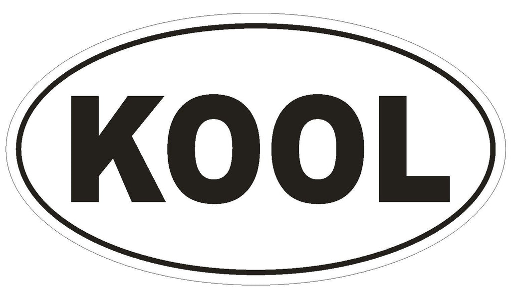 KOOL Oval Bumper Sticker or Helmet Sticker D560 Laptop Cell Euro Oval - Winter Park Products