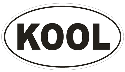 KOOL Oval Bumper Sticker or Helmet Sticker D560 Laptop Cell Euro Oval - Winter Park Products
