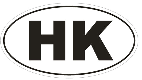 Hong Kong Oval Bumper Sticker or Helmet Sticker D2071 Euro Oval Country Code - Winter Park Products