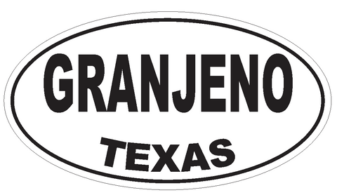 GranjenoTexas Oval Bumper Sticker or Helmet Sticker D3430 Euro Oval - Winter Park Products