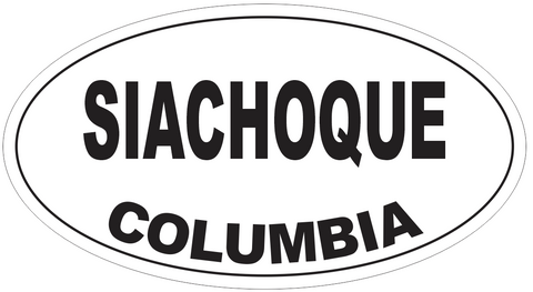 Siachoque Columbia Oval Bumper Sticker or Helmet Sticker D4785