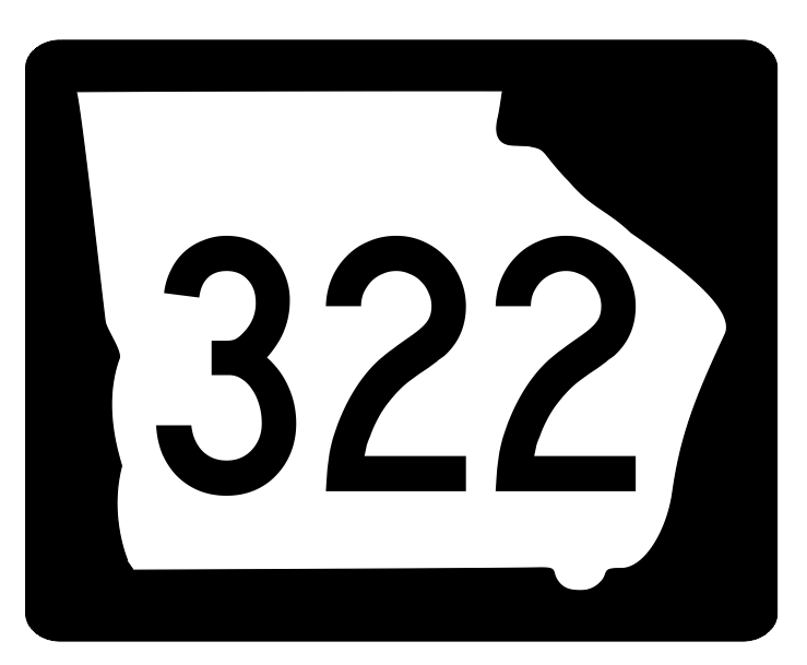 Georgia State Route 322 Sticker R3986 Highway Sign Road Sign Decal