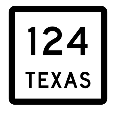 Texas State Highway 124 Sticker Decal R2424 Highway Sign - Winter Park Products