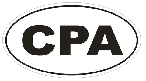 CPA Oval Bumper Sticker or Helmet Sticker D1975 Euro Certified Public Accountant - Winter Park Products