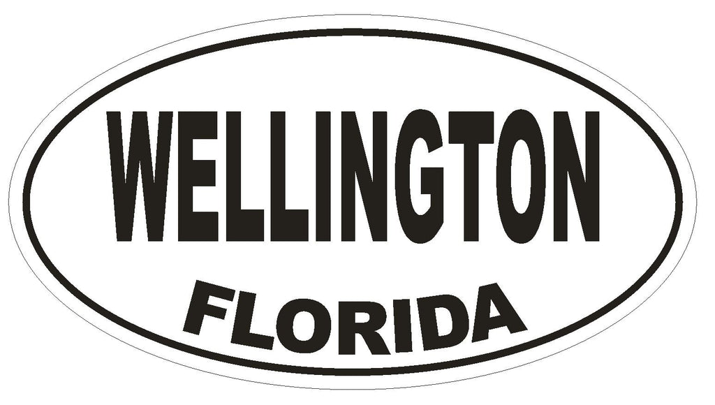 Wellington Florida Oval Bumper Sticker or Helmet Sticker D1357 Euro Oval - Winter Park Products