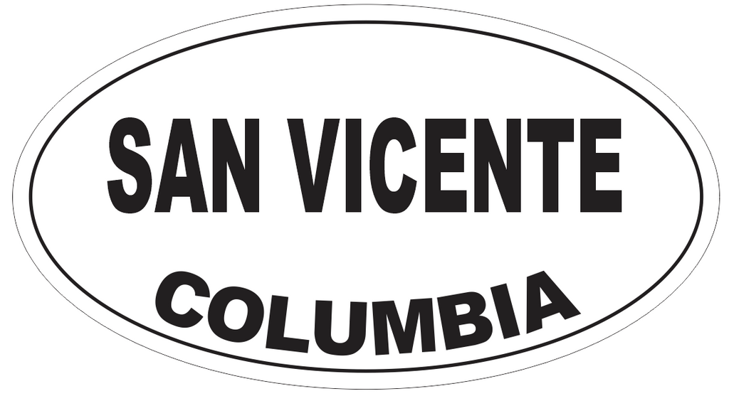 San Vicente Columbia Oval Bumper Sticker or Helmet Sticker D4959