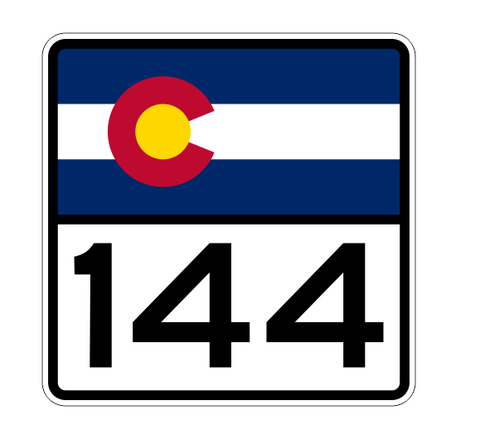 Colorado State Highway 144 Sticker Decal R1863 Highway Sign - Winter Park Products
