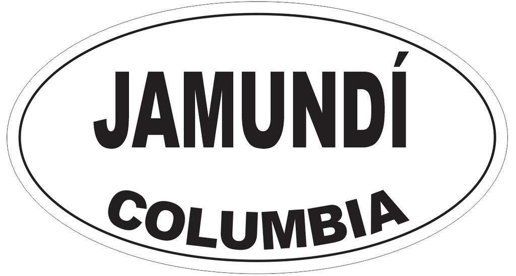 Jamundi Columbia Oval Bumper Sticker or Helmet Sticker D4736