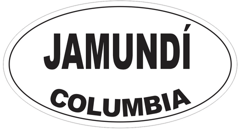 Jamundi Columbia Oval Bumper Sticker or Helmet Sticker D4736