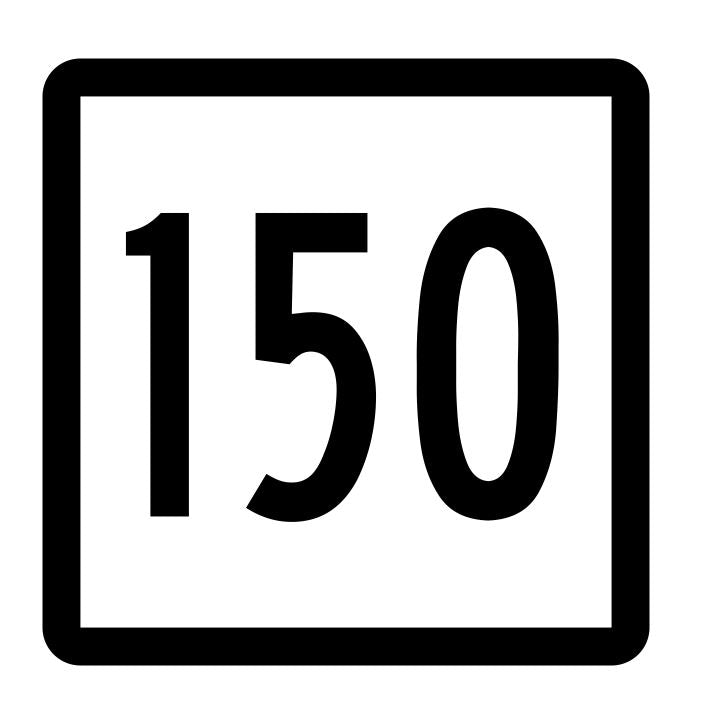 Connecticut State Highway 150 Sticker Decal R5162 Highway Route Sign