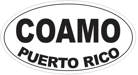 Coamo Puerto Rico Oval Bumper Sticker or Helmet Sticker D4105