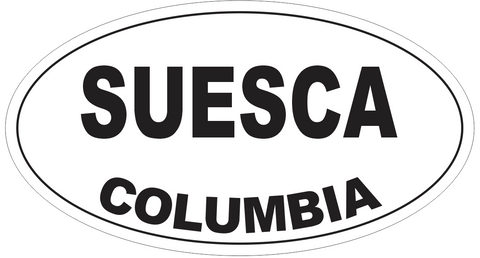 Suesca Columbia Oval Bumper Sticker or Helmet Sticker D4494