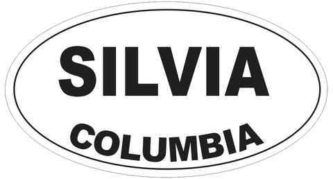 Silvia Columbia Oval Bumper Sticker or Helmet Sticker D4417