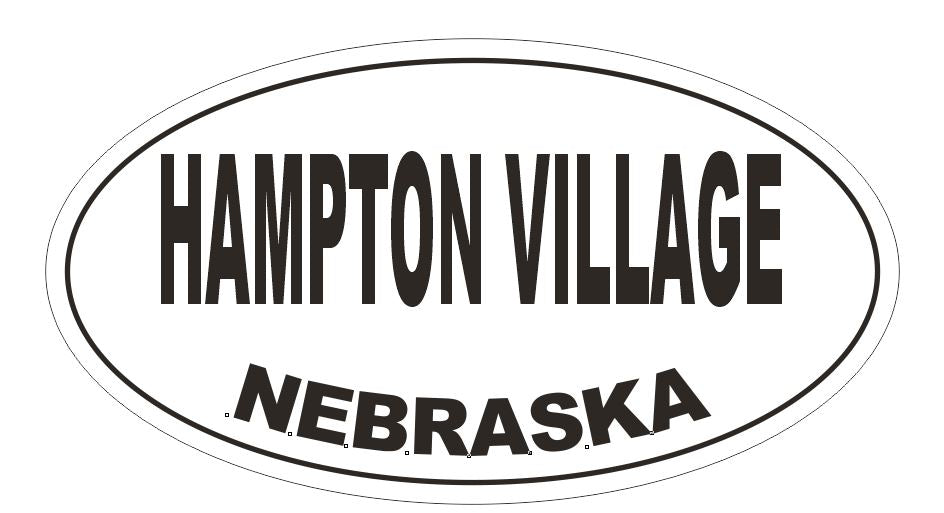 Hampton Village Oval Bumper Sticker or Helmet Sticker D5067 Oval