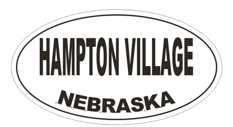 Hampton Village Oval Bumper Sticker or Helmet Sticker D5067 Oval