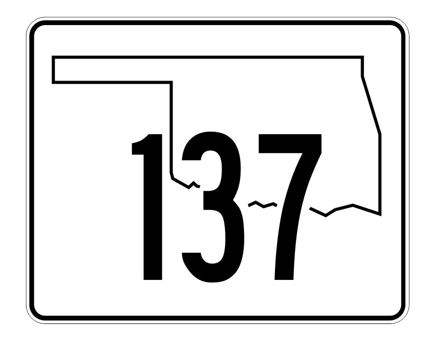 Oklahoma State Highway 137 Sticker Decal R5703 Highway Route Sign
