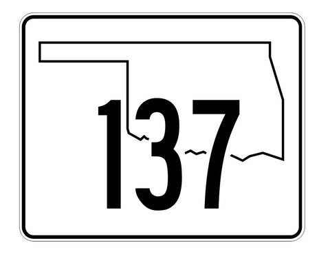 Oklahoma State Highway 137 Sticker Decal R5703 Highway Route Sign