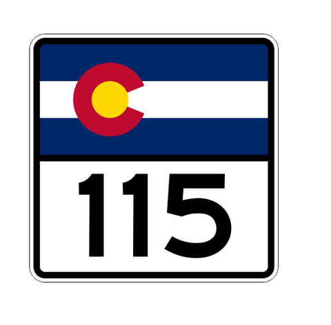 Colorado State Highway 115 Sticker Decal R1845 Highway Sign - Winter Park Products