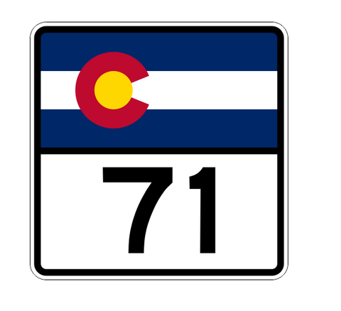 Colorado State Highway 71 Sticker Decal R1817 Highway Sign - Winter Park Products